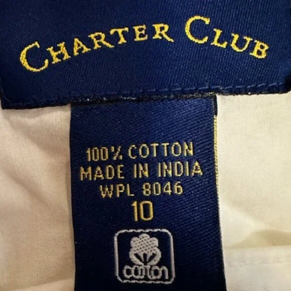 Charter Club White Eyelet dress - Size 10 - Picture 12 of 13